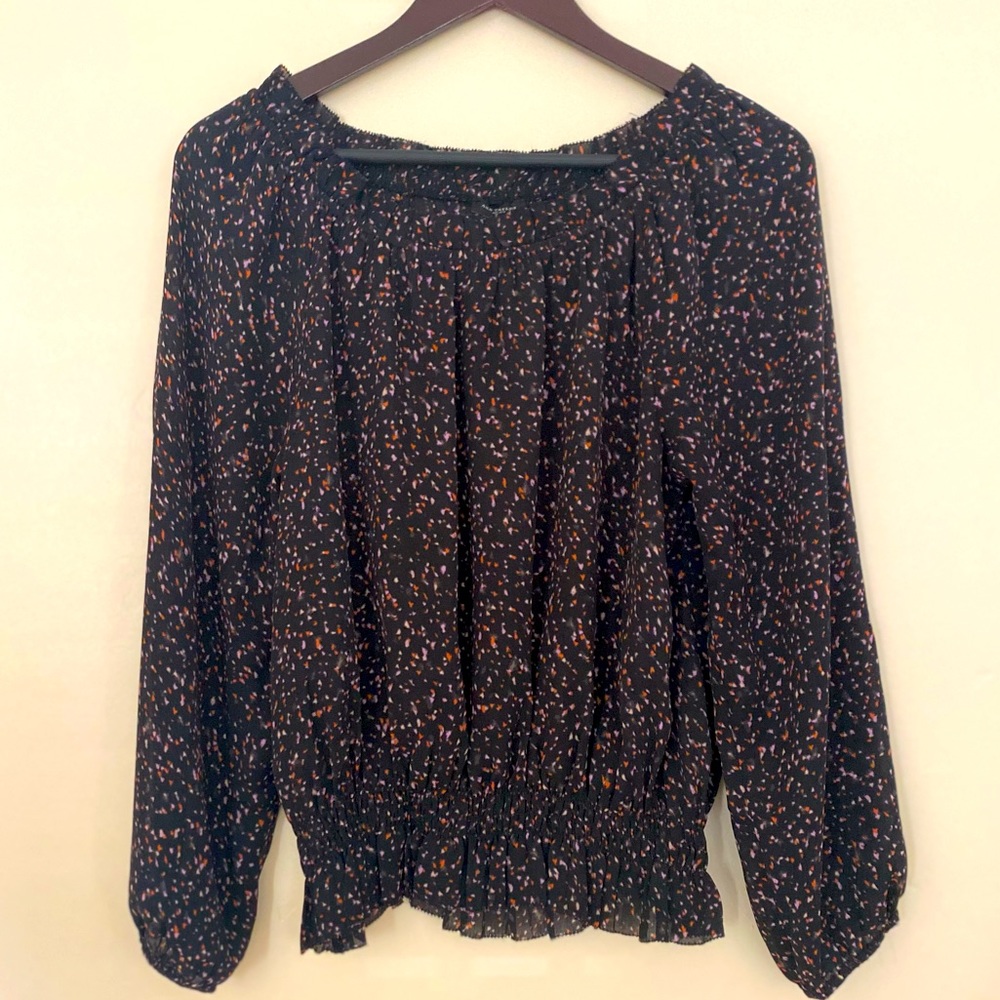 Ann Taylor Black and Orange Blouse